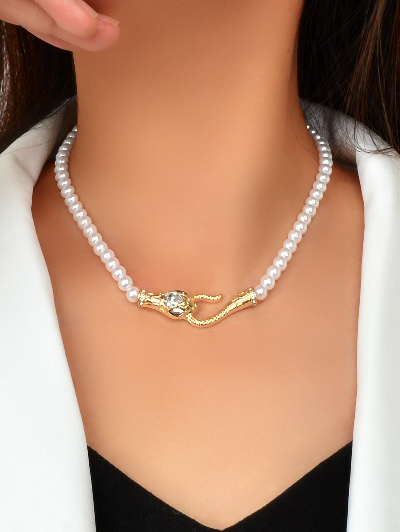 Serpent Pearl Necklace